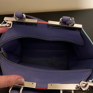 FENDI Trois Heurs 2WAY Shoulder Calf Purple Women's Handbag ( with dust bag)